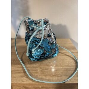 Sequin Glitter Hobo Bag Zoe And Zac Blue And Silver Flipping Sequins Crossbody